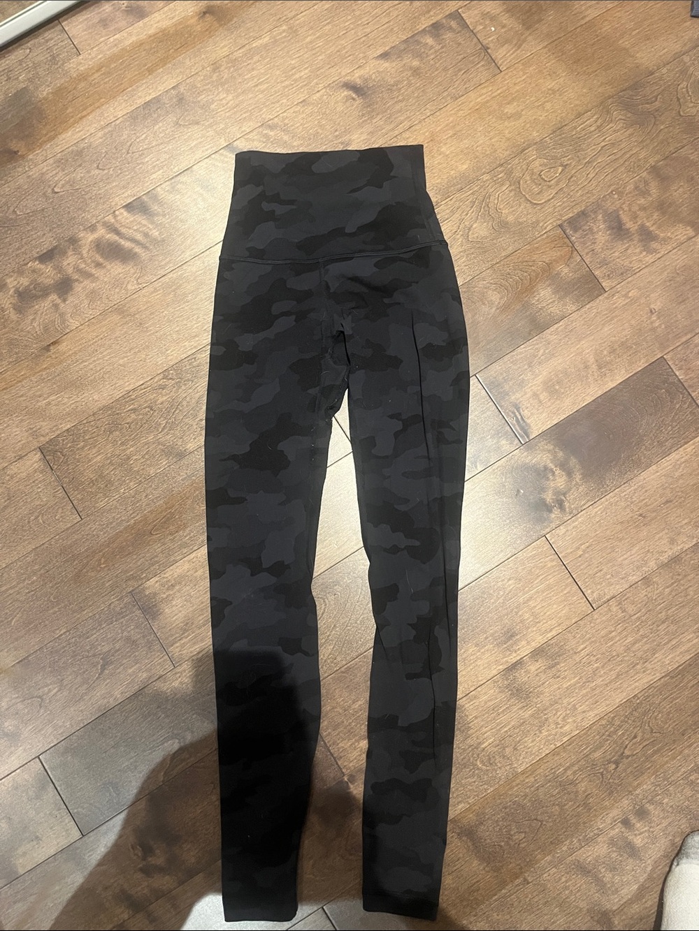 Lululemon High-Waist Black Camo Leggings